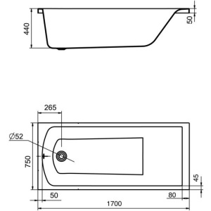 Акриловая ванна Santek Фиджи 170x75 1.WH50.1.596