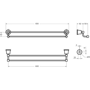 Полотенцедержатель Cezares Liberty CZR-F-8982 двойной