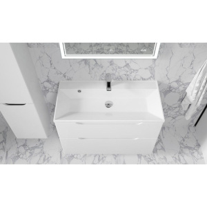 Купить Тумба с раковиной Raval Wector 90, подвесная, белая в Москве с доставкой Тумба с раковиной Raval Wector 90, подвесная, белая