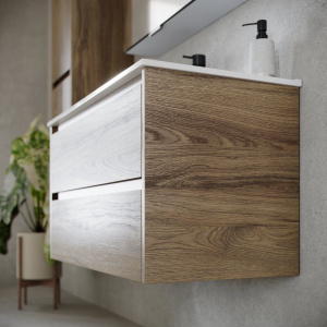 Купить Тумба с раковиной Sancos Libra 100 см дуб чарльстон в Москве с доставкой Тумба с раковиной Sancos Libra 100 см дуб чарльстон