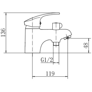 Смеситель на борт ванны Fashun A1221 хром