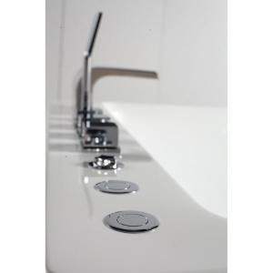 Акриловая ванна Orans OLS-BT65105 L 180x120 см, с гидромассажем, с каркасом, с экранами, со сливом-переливом, со смесителем, с подголовником, для двои