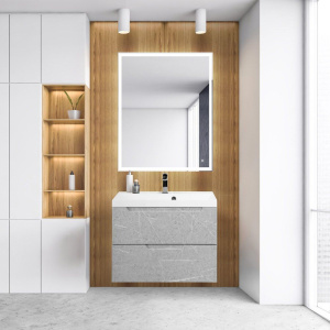 Тумба с раковиной BelBagno Vittoria 80 подвесная, toros bianco, белая глянцевая раковина