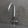 Смеситель для кухни Lemark Comfort LM3075C-Silver с гибким изливом, хром, серебристый