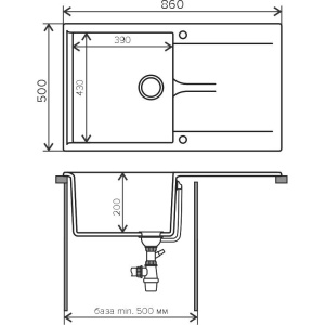 Купить Мойка кухонная Polygran Gals 860 песочная в Москве с доставкой Мойка кухонная Polygran Gals 860 песочная