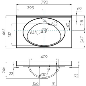 Раковина подвесная Aquaton Отель 80 1A70063NOT010 белая