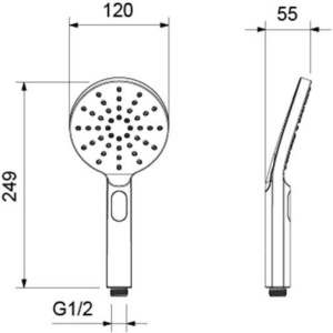 Душевая лейка Aquatek Оберон 120 AQ2006MB черный
