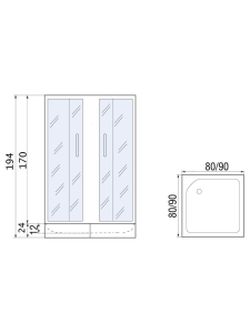 Душевое ограждение без поддона River MORAVA 80/24 MT (10000001301)