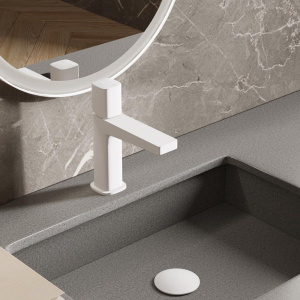 Купить Смеситель для раковины Wasserkraft Saale 9503 белый soft-touch в Москве с доставкой Смеситель для раковины Wasserkraft Saale 9503 белый soft-touch