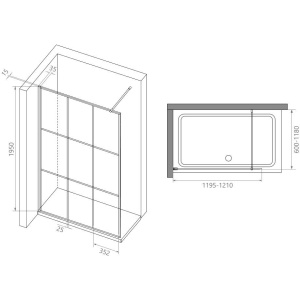 Душевая перегородка RGW Walk In WA-111B 120x195
