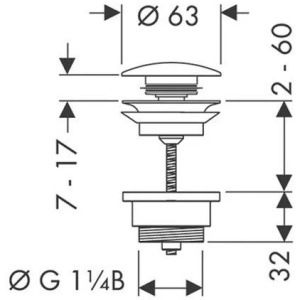Купить Донный клапан Hansgrohe Push-Open 50100000 в Москве с доставкой Донный клапан Hansgrohe Push-Open 50100000