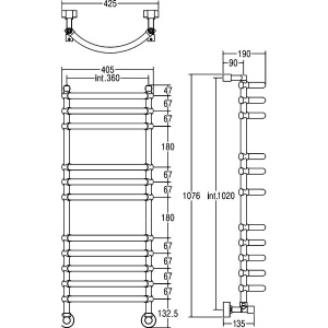Полотенцесушитель водяной Margaroli Luna 434-11 бронза