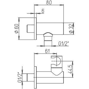 Шланговое подключение Paini 50CR480T с держателем для душа