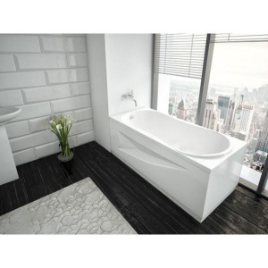 Акриловая ванна Акватек Афродита AFR150-0000026 150x70 см, с каркасом, с экраном, со сливом-переливом, слив слева