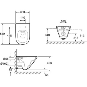 Комплект унитаз с инсталляцией и сиденьем микролифт Jacob Delafon Modern Life E21774RU-00 безободковый