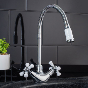 Купить Смеситель для кухни РМС SL92W SL92W-279F хром, белый в Москве с доставкой Смеситель для кухни РМС SL92W SL92W-279F хром, белый