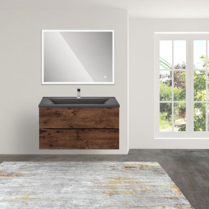 Купить Тумба с раковиной Vincea Mia 90 темный дуб в Москве с доставкой Тумба с раковиной Vincea Mia 90 темный дуб