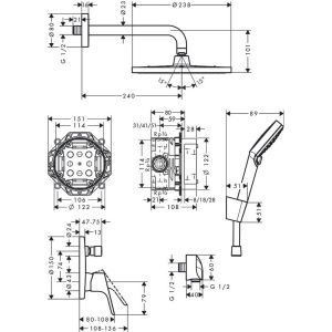Душевой комплект Hansgrohe Crometta S 27958000