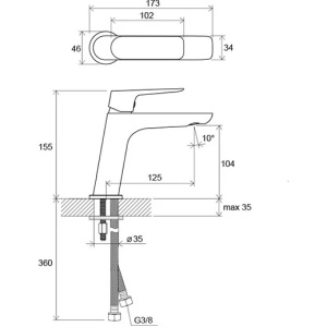 Смеситель для раковины Ravak Classic CL 012.00 X070080
