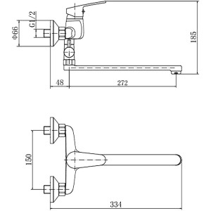 Универсальный смеситель Fashun A2116 хром