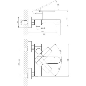 Купить Смеситель для ванны с душем D&K Bayern.Fürth DA1523201 в Москве с доставкой Смеситель для ванны с душем D&K Bayern.Fürth DA1523201