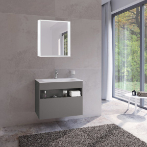 Тумба с раковиной Keuco Stageline 32862 80 см, инокс матовый