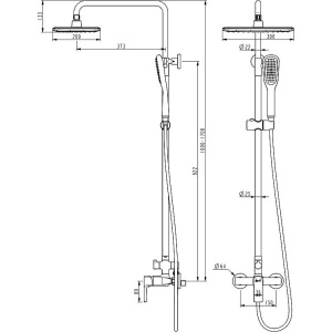 Душевая стойка Lemark Ursus LM7260BL