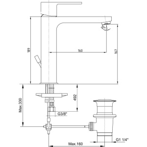 Смеситель для раковины E.C.A. Nita 102188049EX
