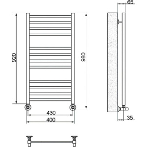 Полотенцесушитель водяной Ника Modern ЛМ 5 100/40, белая матовый
