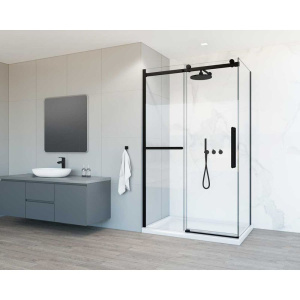 Душевой уголок Vincea Como Soft VSR-1CS9013CLB 130x90 см профиль черный, стекло прозрачное