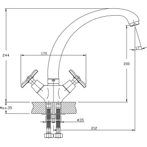Купить Смеситель для кухни Rush Sakhalin SA5350-23 в Москве с доставкой Смеситель для кухни Rush Sakhalin SA5350-23