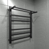 Полотенцесушитель электрический Маргроид Вид 81-10 профильный 60x50 R с полкой, черный матовый