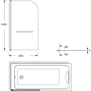 Купить Шторка на ванну Jacob Delafon Odeon Up E4932-BL в Москве с доставкой Шторка на ванну Jacob Delafon Odeon Up E4932-BL