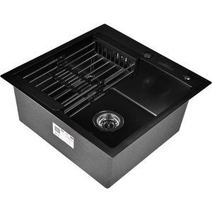 Мойка кухонная Wisent WG 5050B с PVD покрытием, с раздвижным коландером и дозатором