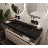 Раковина Armadi Art Flat Nero Marquina 120 с кронштейнами