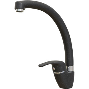 Комплект Мойка кухонная Polygran Argo 460 чёрная + Смеситель Domaci Солерно DC-3013 морион