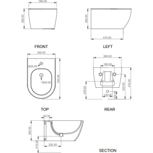 Биде подвесное GSG Like LKBISO003 матовое черное