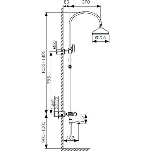 Купить Душевая стойка Kaiser Aria 03182-3 в Москве с доставкой Душевая стойка Kaiser Aria 03182-3