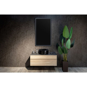 Купить Зеркало Art&Max Aversa 70х120 черное, с LED-подсветкой, 6000К в Москве с доставкой Зеркало Art&Max Aversa 70х120 черное, с LED-подсветкой, 6000К