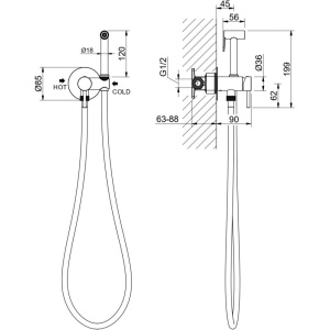 Гигиенический душ со смесителем Aquatek Европа AQ1021BG шлифованное золото