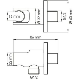 Шланговое подключение Wasserkraft A083 с держателем