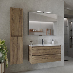 Купить Тумба с раковиной Sancos Libra 100 см дуб чарльстон в Москве с доставкой Тумба с раковиной Sancos Libra 100 см дуб чарльстон