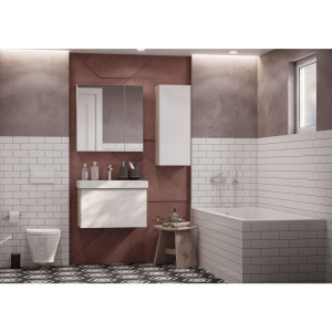 Мебель для ванной AQUATON Асти 70 белая глянцевая, ясень шимо