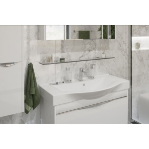 Купить Полка STWORKI Glass Shelf 100 полкодержатели хром в Москве с доставкой Полка STWORKI Glass Shelf 100 полкодержатели хром