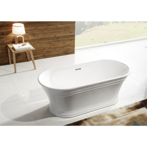 Акриловая ванна BelBagno BB402-1700-790 без опоры 170x80 см, отдельностоящая, овальная, со сливом-переливом