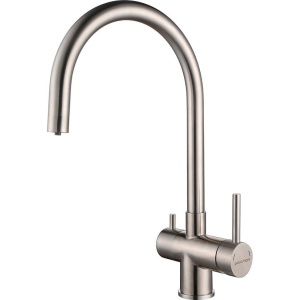 Комплект Мойка кухонная Paulmark Gerberg PM214444-BS брашированная нержавеющая сталь + Смеситель Heller He213218-SS нержавеющая сталь