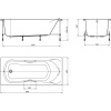 Акриловая ванна Roca BeCool 180x80 см, с каркасом, со сливом-переливом, с ручками