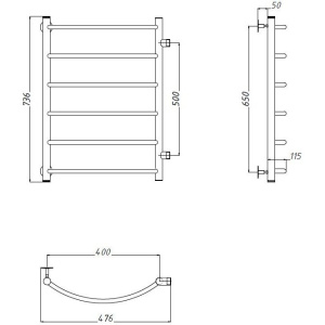 Полотенцесушитель водяной Тругор Приоритет ПМ 1 ЛЦ2 50x80x40