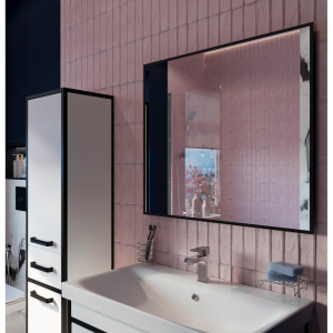 Зеркало DIWO Элиста, 80 черное, с подсветкой