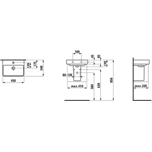Купить Раковина подвесная Laufen Pro S 45 8.1596.1.000.104.1 белая в Москве с доставкой Раковина подвесная Laufen Pro S 45 8.1596.1.000.104.1 белая